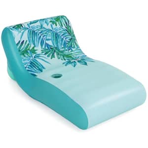 69 in. x 42 in. Luxury Fabric Covered Inflatable Swimming Pool Relaxation Lounger Float