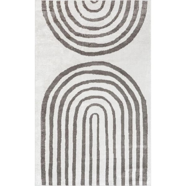 nuLOOM Sena Modern Light Gray 9 ft. x 12 ft. Rainbow Area Rug