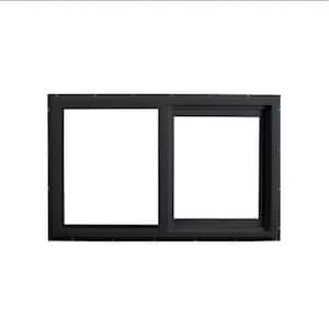 59.5 in. x 35.5 in. Select Series Horizontal Sliding Left Hand Vinyl Black Window with HPSC Glass and Screen Included