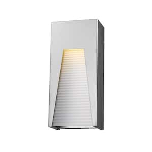 Millenial 12 W 13.25  in.  Silver  Integrated LED Aluminum Hardwired Outdoor Weather Resistant Wall Sconce Light