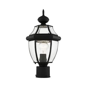 Aston 16.5 in. 1-Light Black Cast Brass Hardwired Outdoor Rust Resistant Post Light with No Bulbs Included