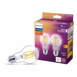 Philips 60 Watt-Equivalent A19 E26 Ultra Defnition LED Light Bulb Soft White 2,700 K 2-pack