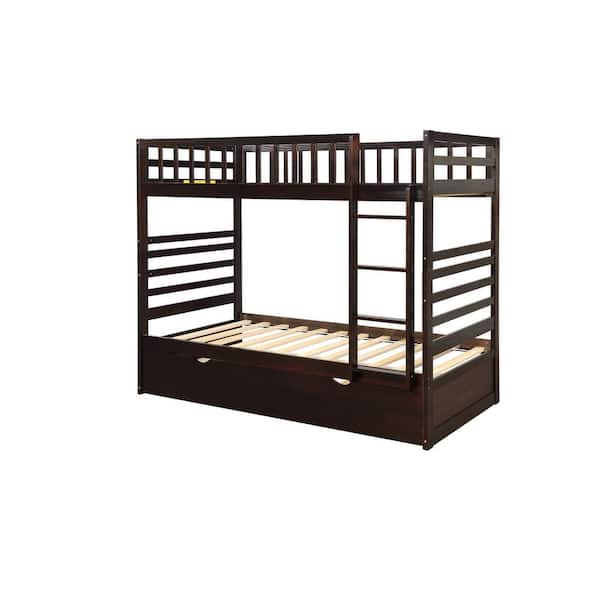 Espresso Twin Bunk Bed Over, Merax Twin Over Twin Bunk Bed With Trundle