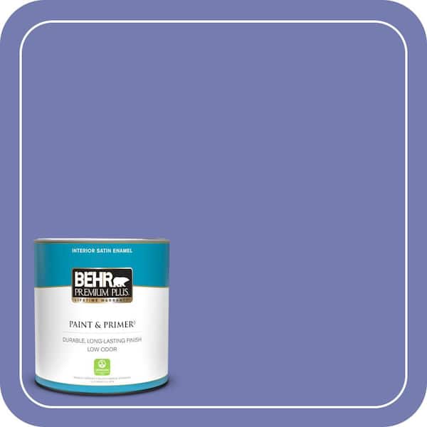BEHR PREMIUM PLUS 1 qt. #620B-6 Magic Moment Satin Enamel Low Odor Interior Paint & Primer