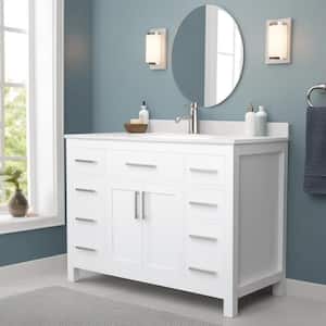 Beckett 48 in. W x 22 in. D x 35 in. H Single Sink Bathroom Vanity in White with White Cultured Marble Top