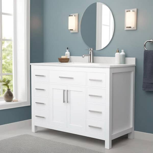 Wyndham Collection Beckett 48 in. W x 22 in. D x 35 in. H Single Sink ...