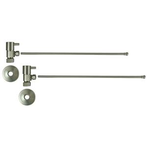 3/8 in. O.D x 20 in. Brass Rigid Lavatory Supply Lines with Lever Handle Shutoff Valves in Brushed Nickel