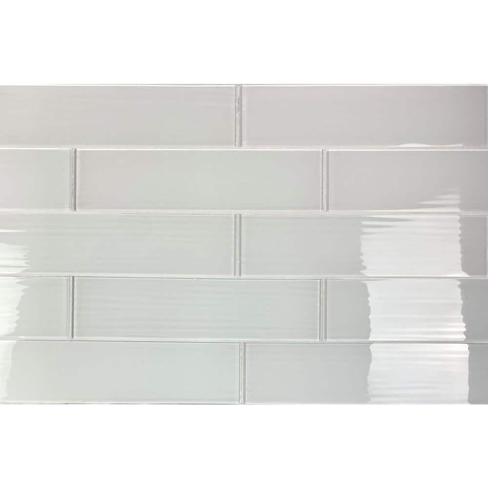Milano White Glossy Glass Subway Wall Tile for Kitchen & Bathroom