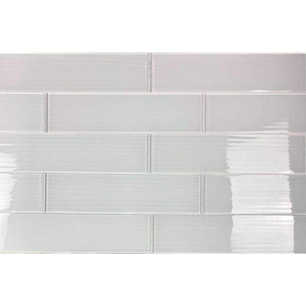 Italian Design Styles Milan White Large Format Subway 3 in. x 3 in. Textured Glass Wall Tile Sample price history on PriceWatchPro