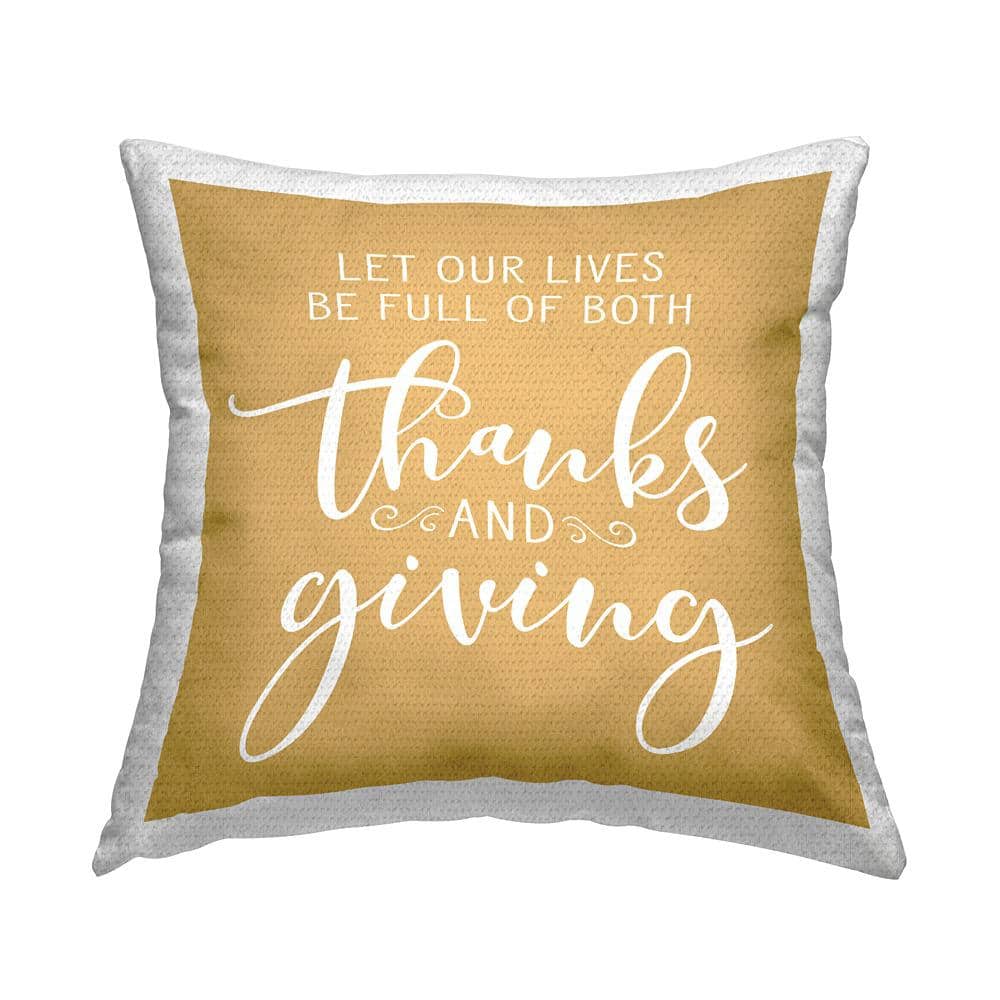 Seasonal Thanksgiving Autumn Gratitude Calligraphy Yellow Square Outdoor Throw Pillow price history on PriceWatchPro
