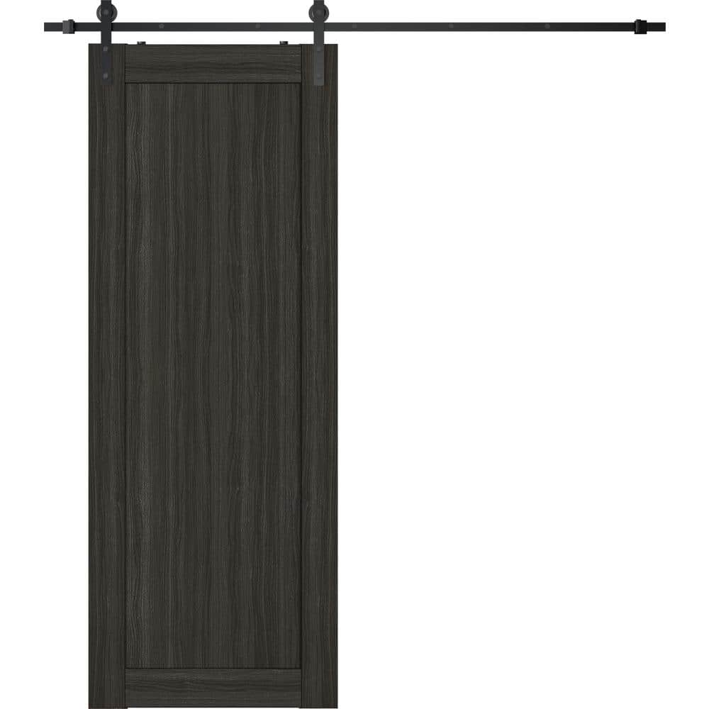 24 in. x 84 in. 1-Panel Shaker Gray Oak Finished Composite Wood Sliding Barn Door with Hardware Kit price history on PriceWatchPro