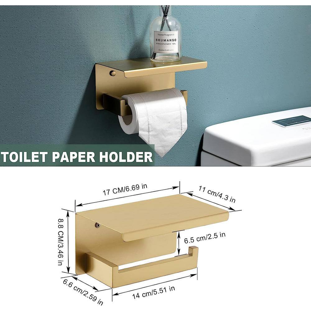 Brushed Gold Stainless Steel 4-Piece Bathroom Hardware Set