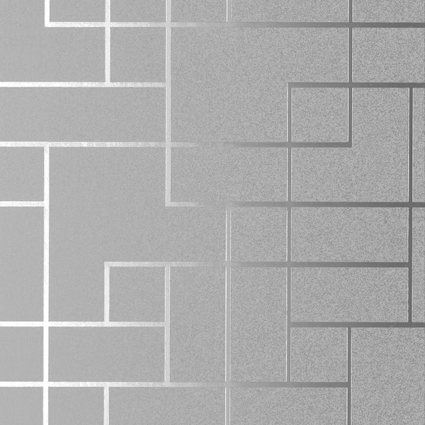 Brewster Geometrics Silver Wallpaper Sample