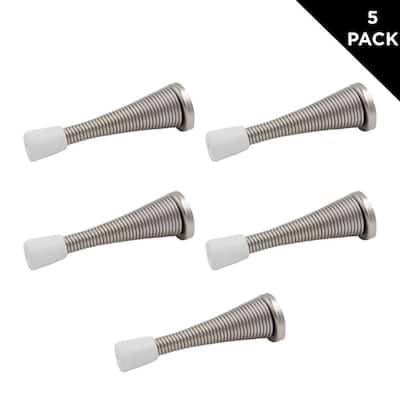 (5-Pack) Satin Nickel Spring Door Stop