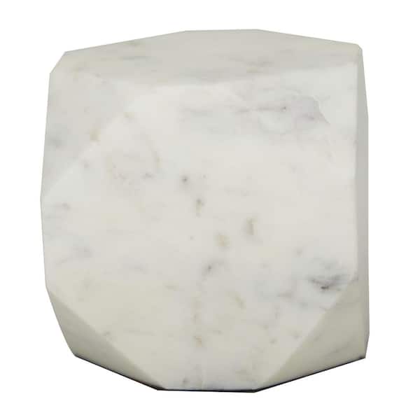 CosmoLiving by Cosmopolitan White Ceramic Marble Block Geometric 