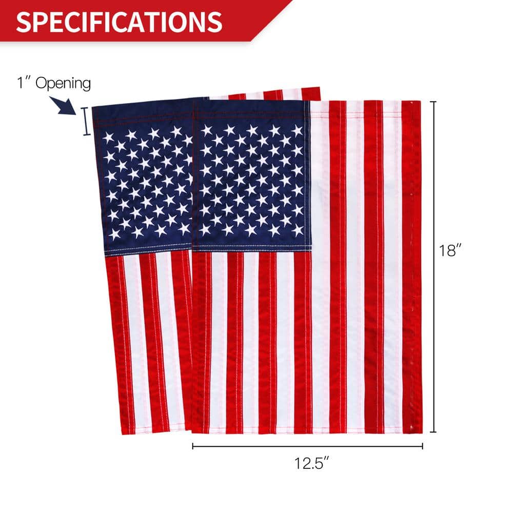 Patriotic Embroidered Stars USA Garden Flag 18 x 12.5 Inch