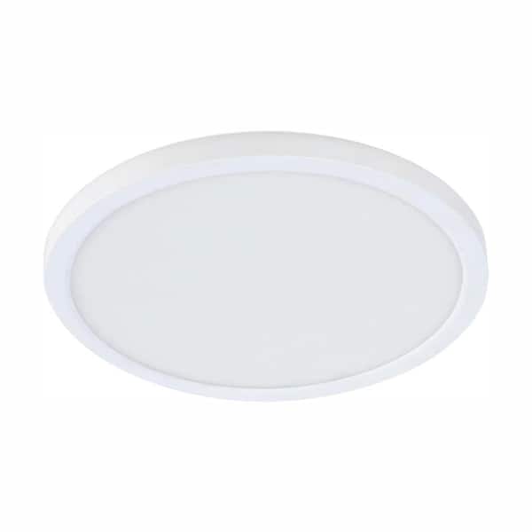 Commercial Electric - 5 or 6 in. J-Box 12W Dimmable White Integrated LED Round Flat Panel Ceiling Flush Mount Light with Color Changing CCT