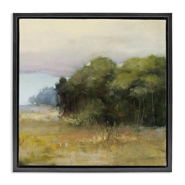 Edge Of Forest Landscape by Julia Purinton Black Floater Frame Nature Graphic Art Print 18 in. x 18 in.