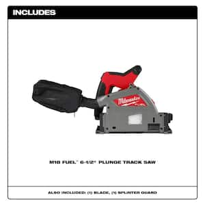 M18 FUEL 18V Li-Ion Cordless Brushless 6-1/2 in. Plunge Cut Track Saw w/106 in. Track Saw Guide Rail/Track Connector