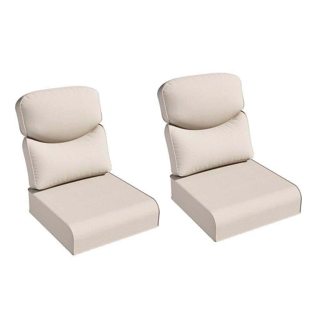 24 in. x 24 in. x 6 in. 10-Piece Smiley Outdoor Patio Replacement Deep Seat Cushion Set for Lounge Chairs in Beige price history on PriceWatchPro