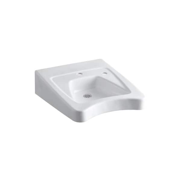 Morningside 20x27 Wall-Mounted Bathroom Sink in White with Left-Hand Soap Hole