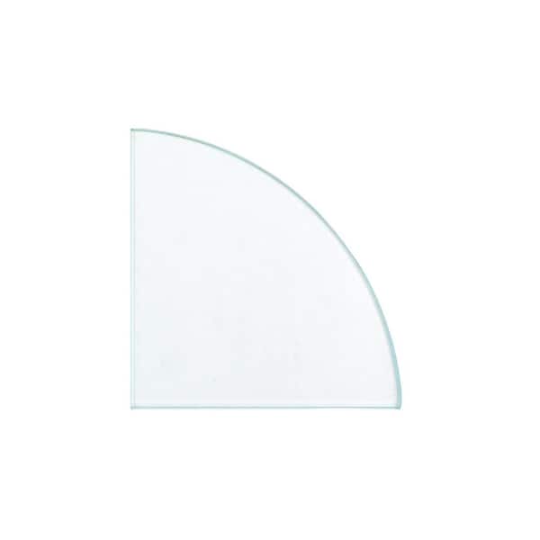 Jeffrey Court Infinity Edge Clear 9 in x 9 in Gloss Glass Wall Mount Corner Shelf (0.44 sq. ft./Each)