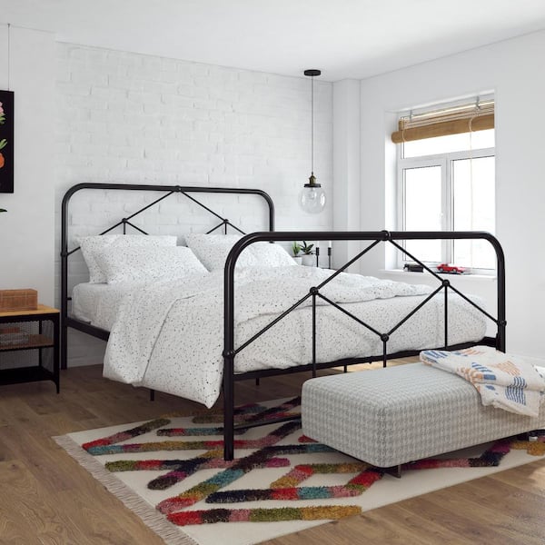 Novogratz Francis Farmhouse Black Metal Queen Bed Frame 4367039n Novogratz Francis Farmhouse Black Metal, Rustic Farmhouse Metal Queen Bed Frame