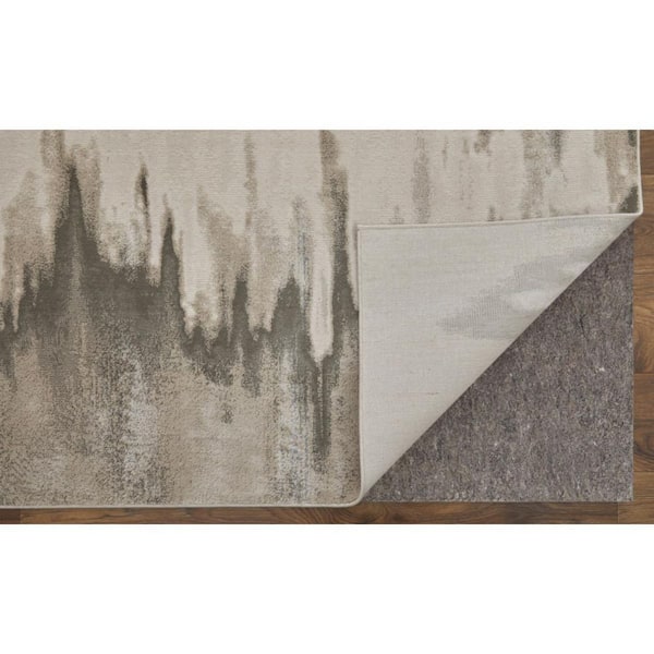 Gray, Ivory, Taupe Abstract 13 ft. x 20 ft. Area Rug