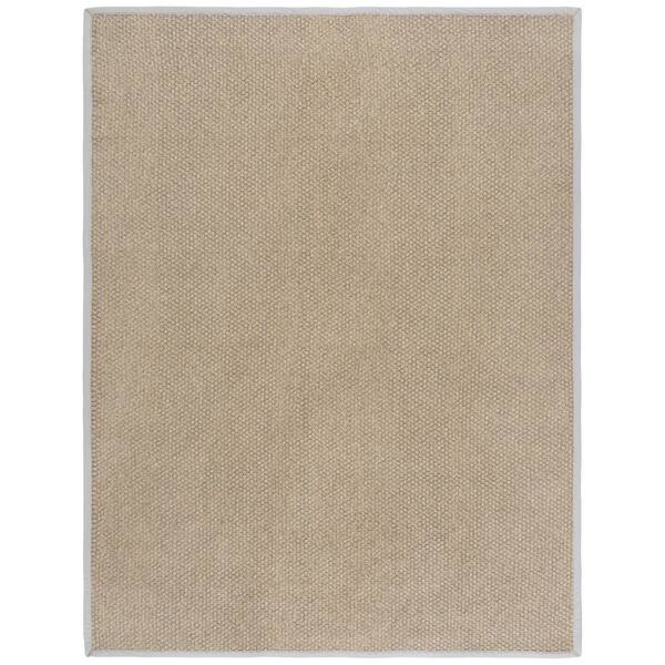 Napa Faux Sisal 9 ft. x 12 ft. Natural/Ivory Solid Border Area Rug