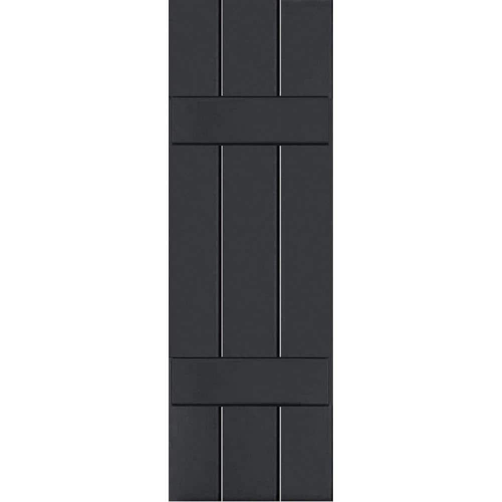 12 in. x 44 in. Exterior Real Wood Pine Board and Batten Shutters Pair Black price history on PriceWatchPro