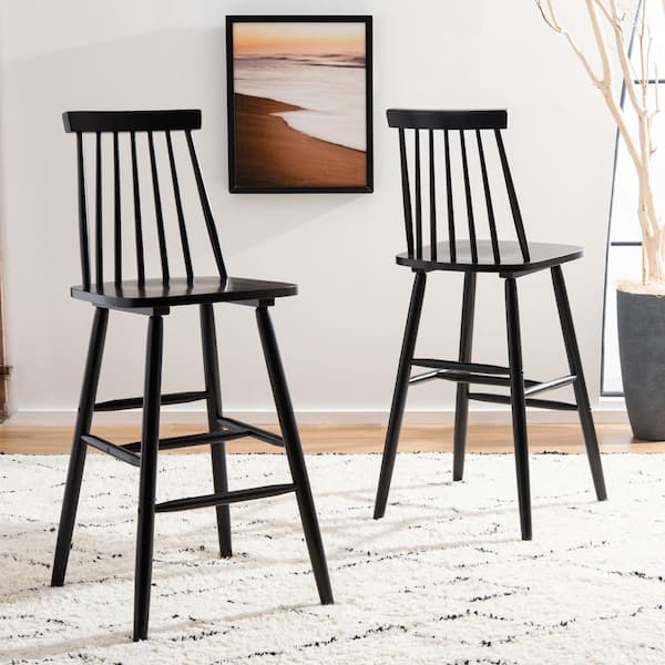 Beaufort 44.5 in. Black Bar Stool (Set of 2)