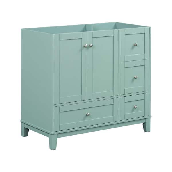 17.50 in. W x 34 in. D x 33 in. H Wood Bath Vanity Cabinet Without Top in Green