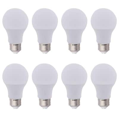 60-Watt Equivalent A19 Energy Efficient E26 Medium LED Light Bulb Soft White 2700K (8-Pack)