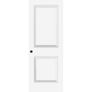 18 in. x 80 in. 2 Panel Squaretop Single Bore Solid Core White Primed Molded Interior Door Slab