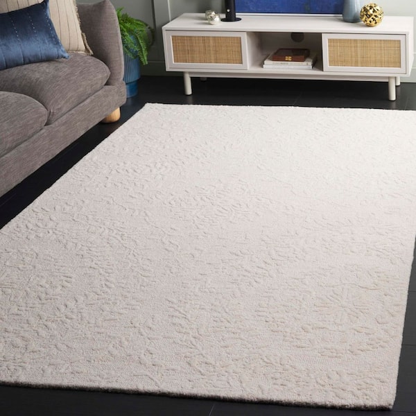 Pine 8 ft. x 10 ft. Ivory Floral Swirls Area Rug