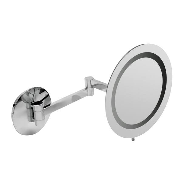 Alfi Brand 9 In X Round Frameless Wall Mounted Led Lighted Single 5x Mirror Polished Chrome Abm9wled Pc The Home Depot - Home Depot Mirror Wall Mount