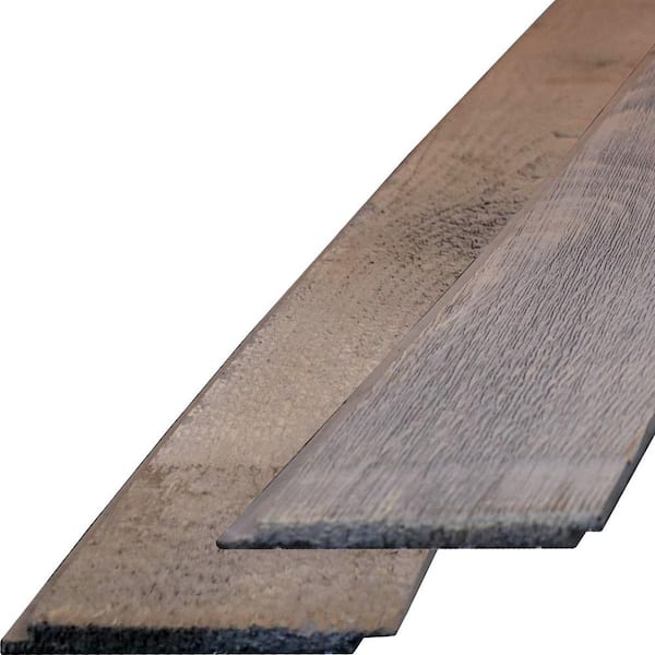 Ekena Millwork 3/4 in. x 6-1/4 in. x 96 in. Patina Gray Barnwood Barntique Gaynes Ship Lap Wall Panels
