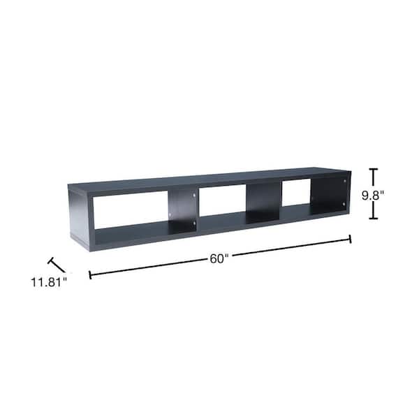 Bestier Gaming Floating Shelves, 34 LED Wall Mounted Shelf with Adjustable  Glass Shelf, Pipe Shelves Hanging