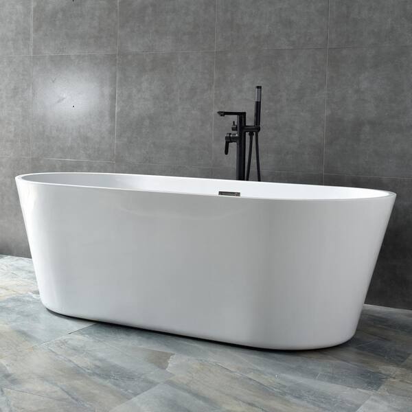 Japanese Style 59 X 31 Acrylic Flatbottom Deep Soaking Freestanding Air Bath  Bathtub With 48 Air Jets - Tub Filler - Bed Bath & Beyond - 33306517