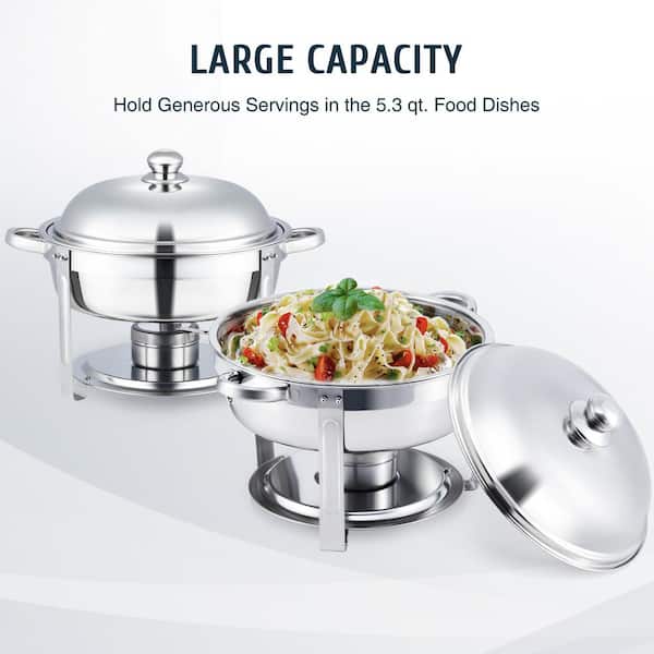 Electric Buffet Server, Stainless Steel Food Warmer, 2 Pot Buffet Food  Warmer, Removable Chafing Serving Dish Buffet, With Roll Top & Temp  Display