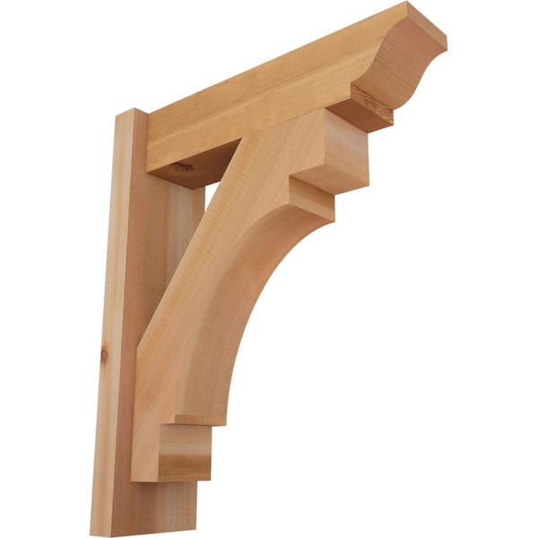 Ekena Millwork 6 in. x 22 in. x 18 in. Western Red Cedar Merced Traditional Smooth Outlooker