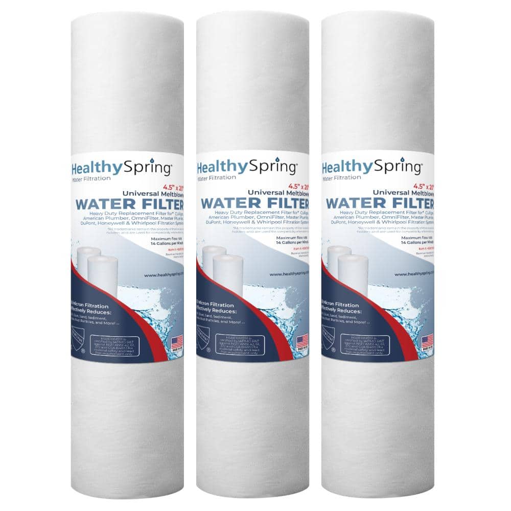 Universal Water Filter Replacement Cartridge Melt Blown 1-micron 4.5 x 20 3-Pack price history on PriceWatchPro