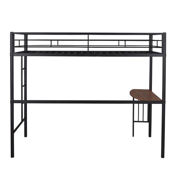 STICKON Black Twin Size Metal Loft Bed with Desk HYM-HD04282652 - The ...