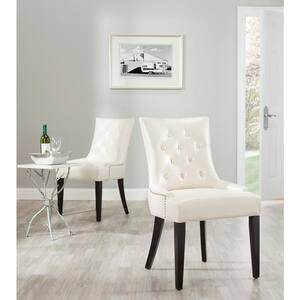Abby Flat Cream/Espresso Bicast Leather Side Chair (Set of 2)