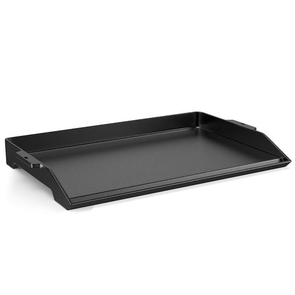 23 x 16 in. Cast Iron Nonstick Matte Porcelain Enamel Grill Pan Flat Top Griddle Universal Fit for Gas Grill Stove Top