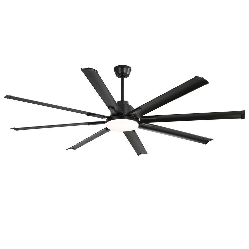 6 ft. Indoor Black 120V 94 RPM Industrial HVLS Ceiling Fan with Integrated 