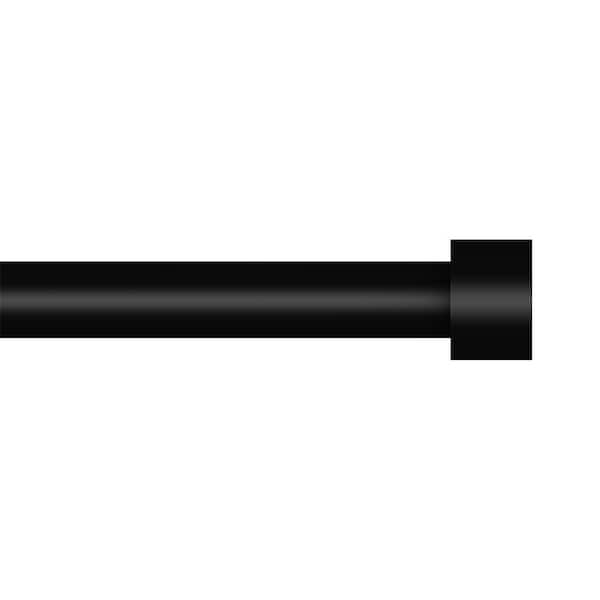 66 in. - 120 in. Telescoping 3/4 in Single Rod Set in Matte Black with Cap Finial