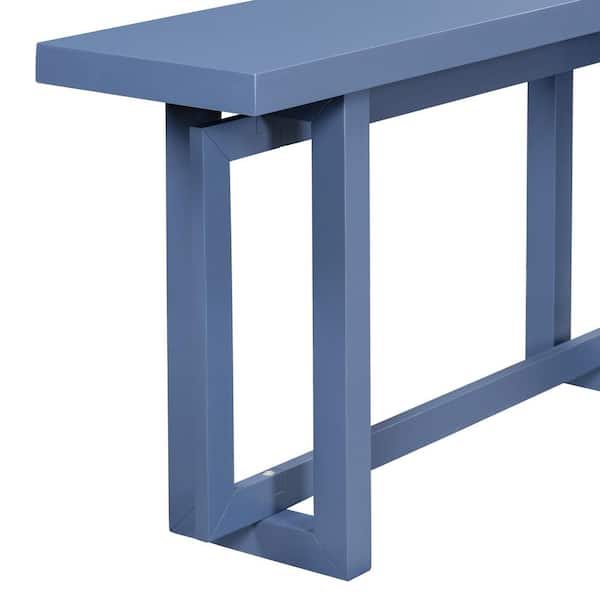 Polibi 59.10 in. Contemporary Navy-Blue Rectangle Wood