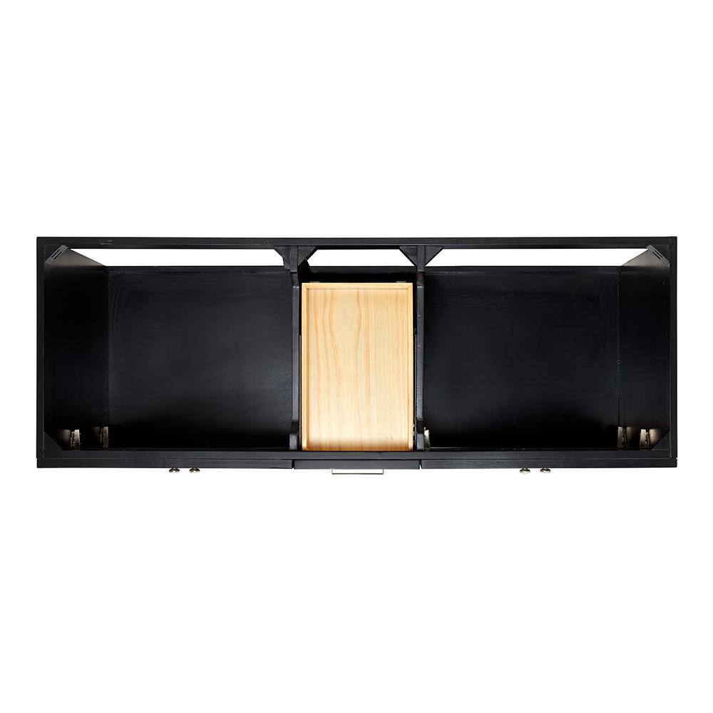 Hamlet 60'' Black Double Freestanding Bathroom Vanity Cabinet