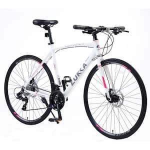 24 in. Speed Hybrid Bike Disc Brake 700C Road Bike For Men and Women's City Bicycle